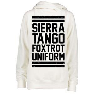 Sierra Tango Foxtrot Uniform STFU Womens Funnel Neck Pullover Hood