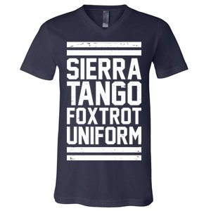 Sierra Tango Foxtrot Uniform STFU V-Neck T-Shirt