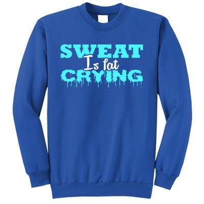 Sweat Is Fat Crying Gift Funny Gym Workout Gift Sweatshirt