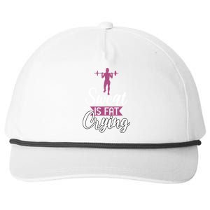 Sweat Is Fat Crying Great Gift Funny Workout Exercise Gift Snapback Five-Panel Rope Hat