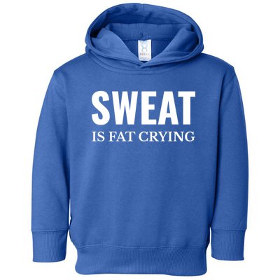 Sweat Is Fat Crying Workout Gym Gift Toddler Hoodie