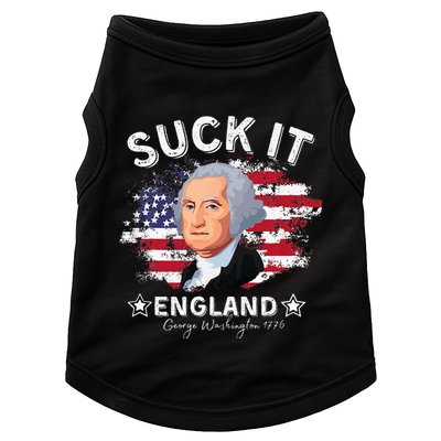 Suck It Funny England 4th of July George Washington Doggie Tank