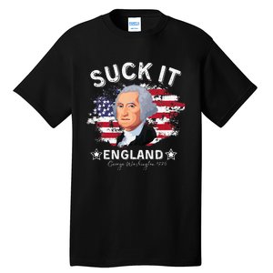 Suck It Funny England 4th of July George Washington Tall T-Shirt