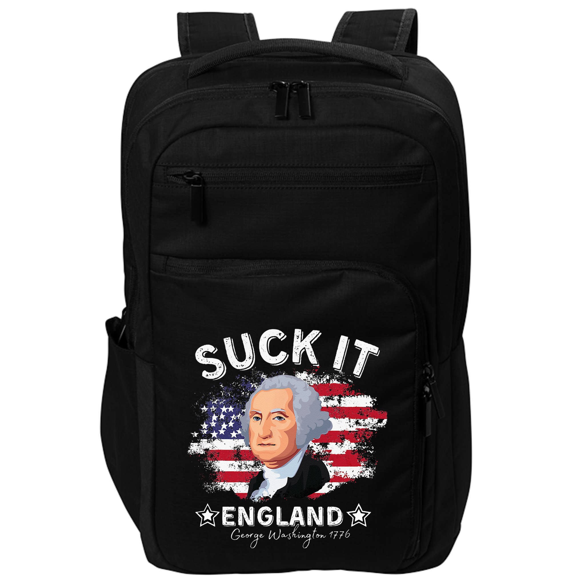 Suck It Funny England 4th of July George Washington Impact Tech Backpack
