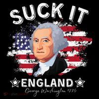 Suck It Funny England 4th of July George Washington 7-Panel Snapback Hat