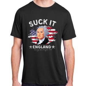 Suck It Funny England 4th of July George Washington Adult ChromaSoft Performance T-Shirt