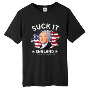 Suck It Funny England 4th of July George Washington Tall Fusion ChromaSoft Performance T-Shirt