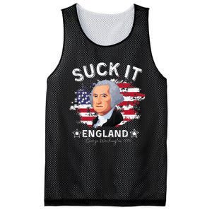 Suck It Funny England 4th of July George Washington Mesh Reversible Basketball Jersey Tank