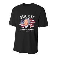 Suck It Funny England 4th of July George Washington Youth Performance Sprint T-Shirt