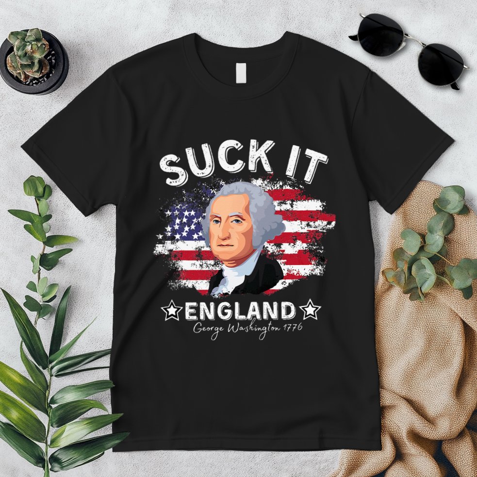 Suck It Funny England 4th of July George Washington Premium T-Shirt