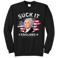 Suck It Funny England 4th of July George Washington Tall Sweatshirt