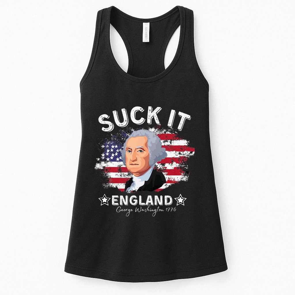 Suck It Funny England 4th of July George Washington Womens Tank Top