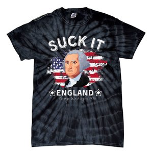 Suck It Funny England 4th of July George Washington Tie-Dye T-Shirt