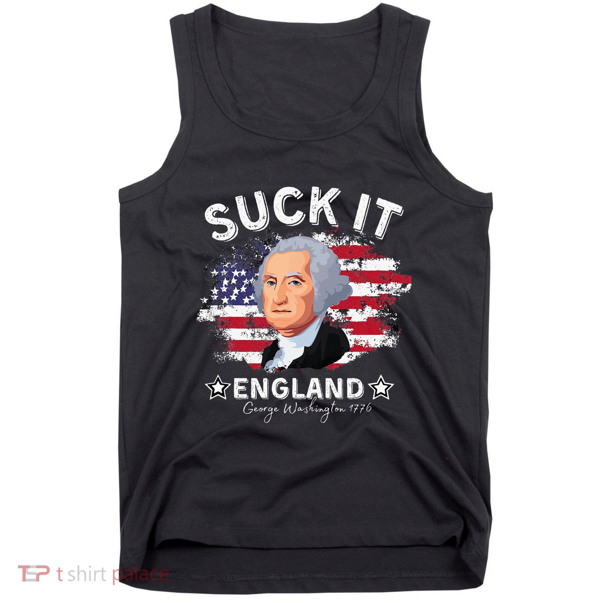 Suck It Funny England 4th of July George Washington Tank Top