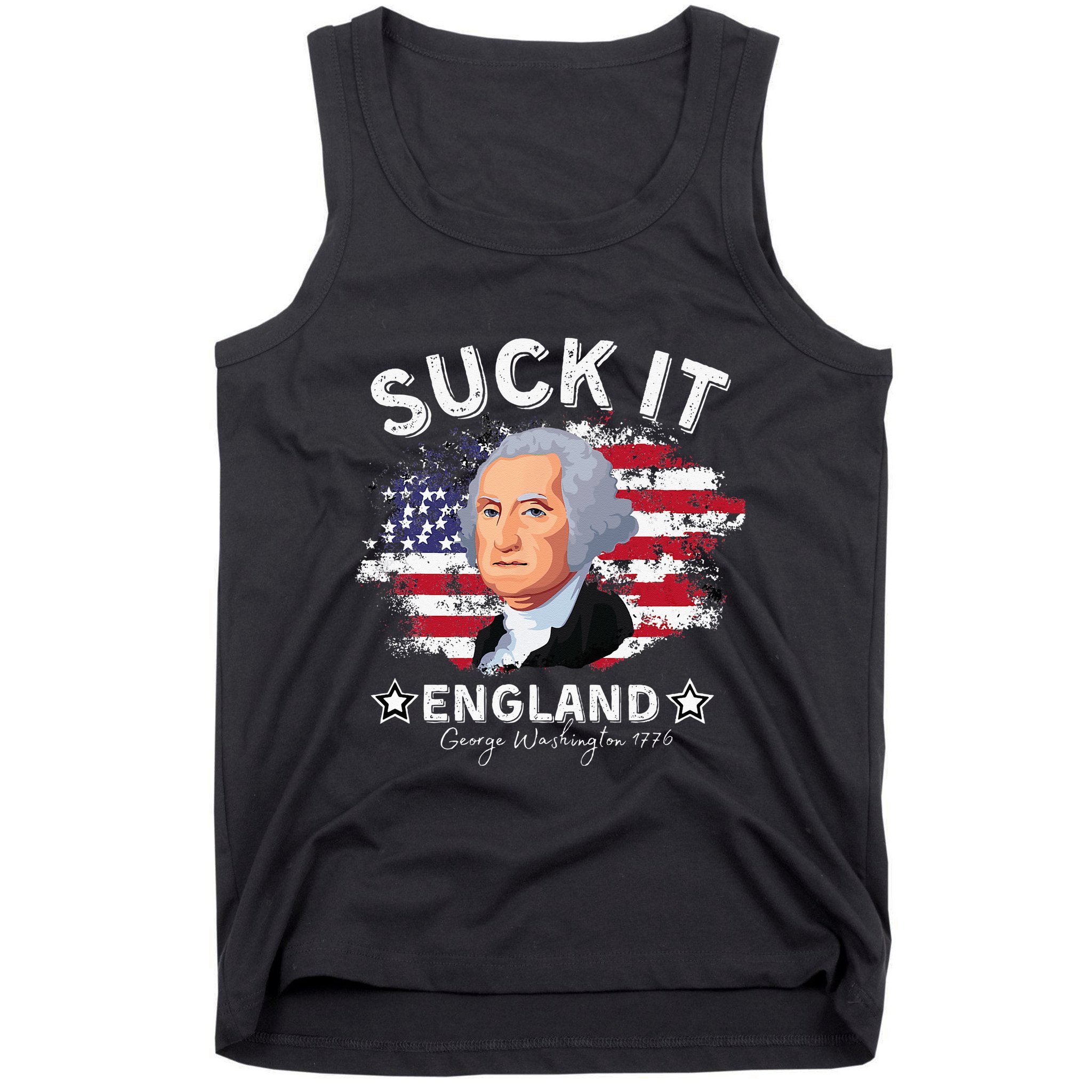 Suck It Funny England 4th of July George Washington Tank Top
