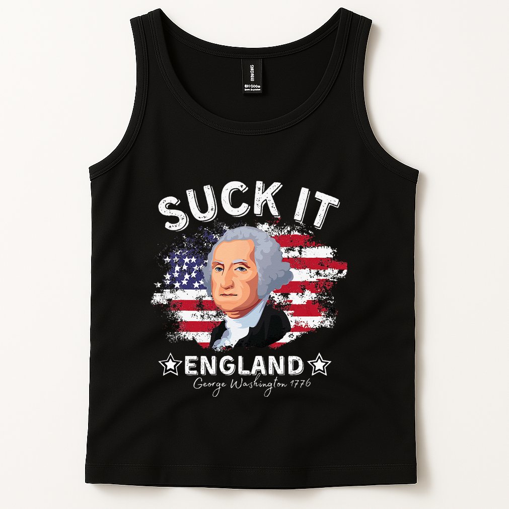 Suck It Funny England 4th of July George Washington Tank Top