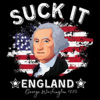Suck It Funny England 4th of July George Washington Short Acrylic Beanie