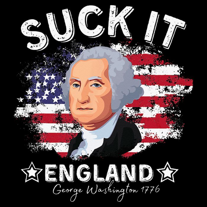 Suck It Funny England 4th of July George Washington Short Acrylic Beanie