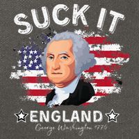 Suck It Funny England 4th of July George Washington Cotton Canvas Backpack