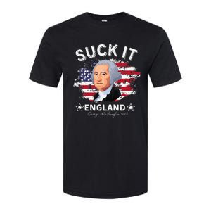 Suck It Funny England 4th of July George Washington Softstyle CVC T-Shirt