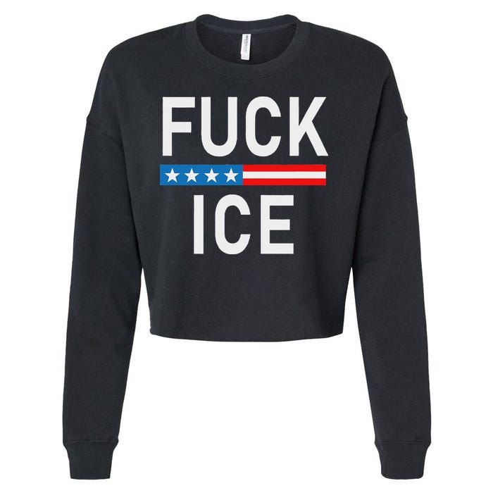 Support Immigrants Fuck Ice Cropped Pullover Crew