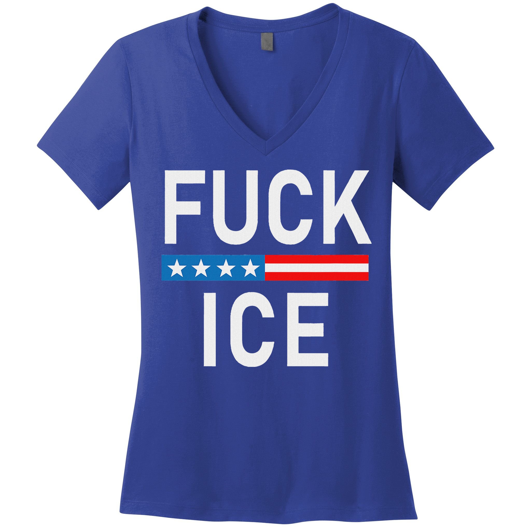 Support Immigrants Fuck Ice Women's V-Neck T-Shirt