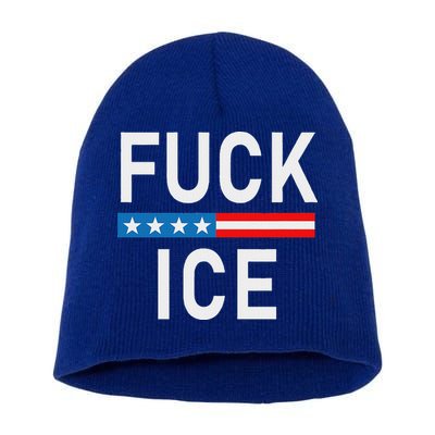 Support Immigrants Fuck Ice Short Acrylic Beanie