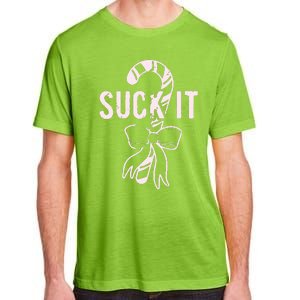 Suck It Funny Christmas Candy Cane Adult ChromaSoft Performance T-Shirt