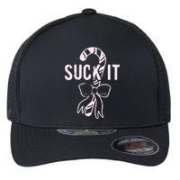 Suck It Funny Christmas Candy Cane Flexfit Unipanel Trucker Cap