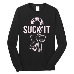 Suck It Funny Christmas Candy Cane Long Sleeve Shirt