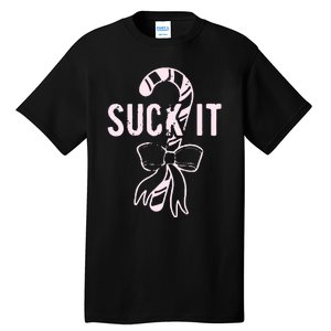 Suck It Funny Christmas Candy Cane Tall T-Shirt