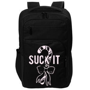 Suck It Funny Christmas Candy Cane Impact Tech Backpack