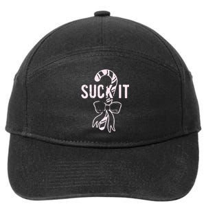 Suck It Funny Christmas Candy Cane 7-Panel Snapback Hat