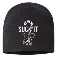 Suck It Funny Christmas Candy Cane Sustainable Beanie