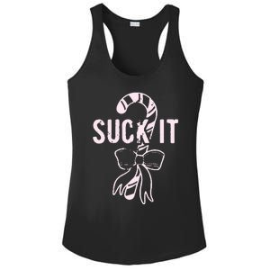 Suck It Funny Christmas Candy Cane Ladies PosiCharge Competitor Racerback Tank