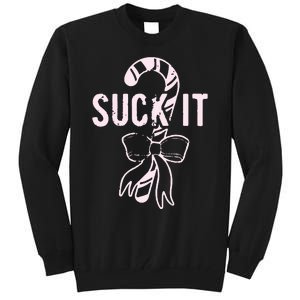 Suck It Funny Christmas Candy Cane Tall Sweatshirt