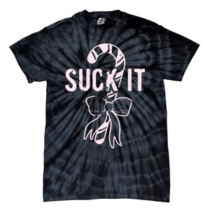 Suck It Funny Christmas Candy Cane Tie-Dye T-Shirt