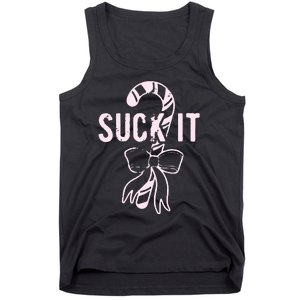 Suck It Funny Christmas Candy Cane Tank Top