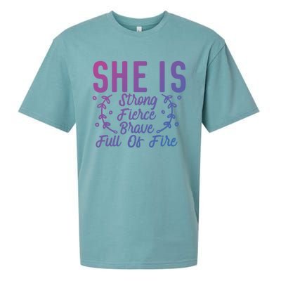 She Is Fierce Strong Brave Full Of Fire Motivational Great Gift Sueded Cloud Jersey T-Shirt