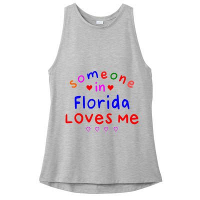 Someone In Florida Loves Me Ladies PosiCharge Tri-Blend Wicking Tank