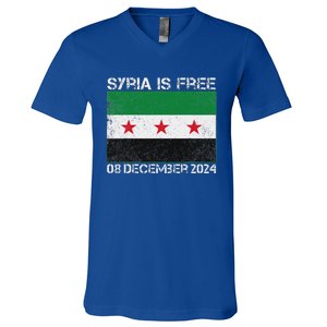 Syria Is Finally Free Celebrate The Freedom March Syria Free V-Neck T-Shirt