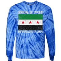 Syria Is Finally Free Celebrate The Freedom March Syria Free Tie-Dye Long Sleeve Shirt