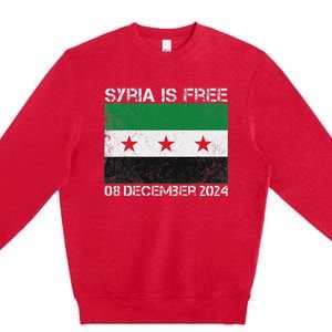 Syria Is Finally Free Celebrate The Freedom March Syria Free Premium Crewneck Sweatshirt