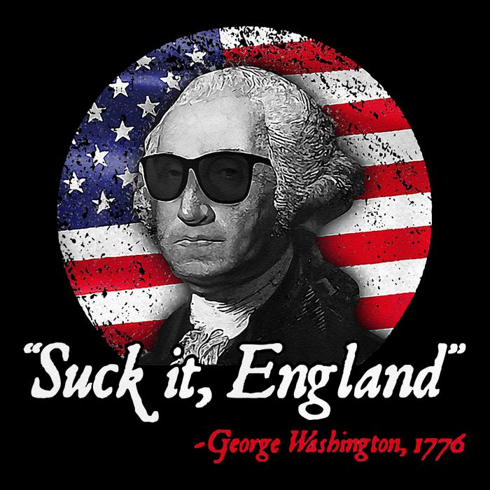 Suck It Funny England 4th of July George Washington Funny 7-Panel Snapback Hat