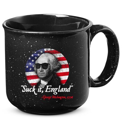 Suck It Funny England 4th of July George Washington Funny 15oz Campfire Ceramic Mug
