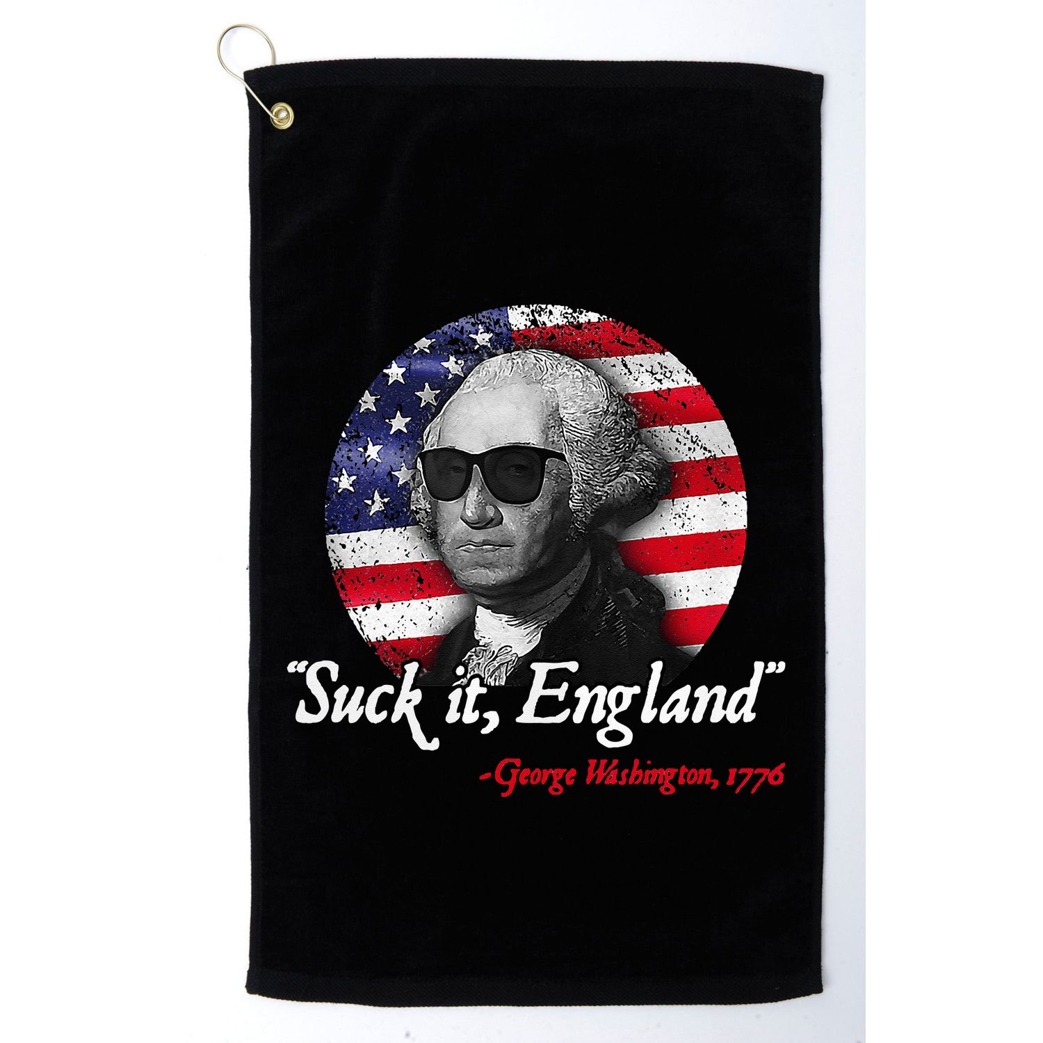 Suck It Funny England 4th of July George Washington Funny Golf Towel