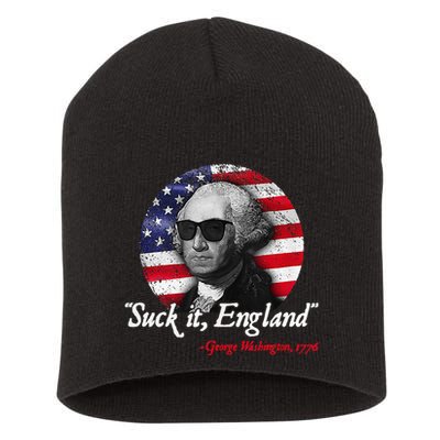 Suck It Funny England 4th of July George Washington Funny Short Acrylic Beanie