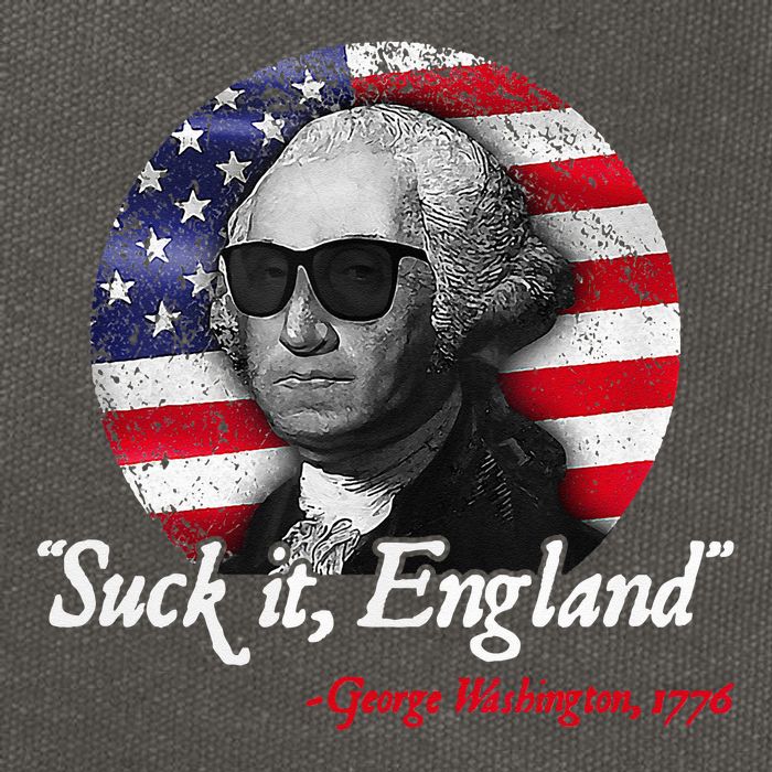 Suck It Funny England 4th of July George Washington Funny Cotton Canvas Backpack