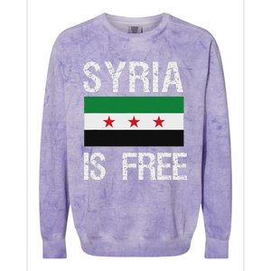 Syria Is Free Syrian Flag Colorblast Crewneck Sweatshirt