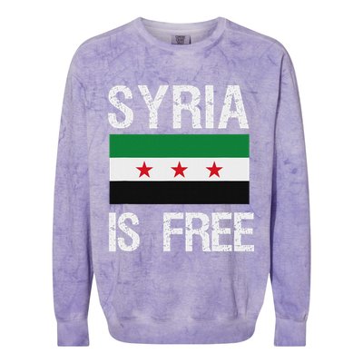 Syria Is Free Syrian Flag Colorblast Crewneck Sweatshirt